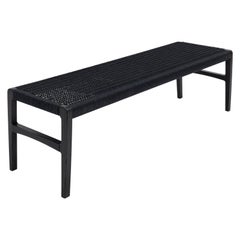 Giacomo Bench, Ebonized Ash with Handwoven Black Danish Cord