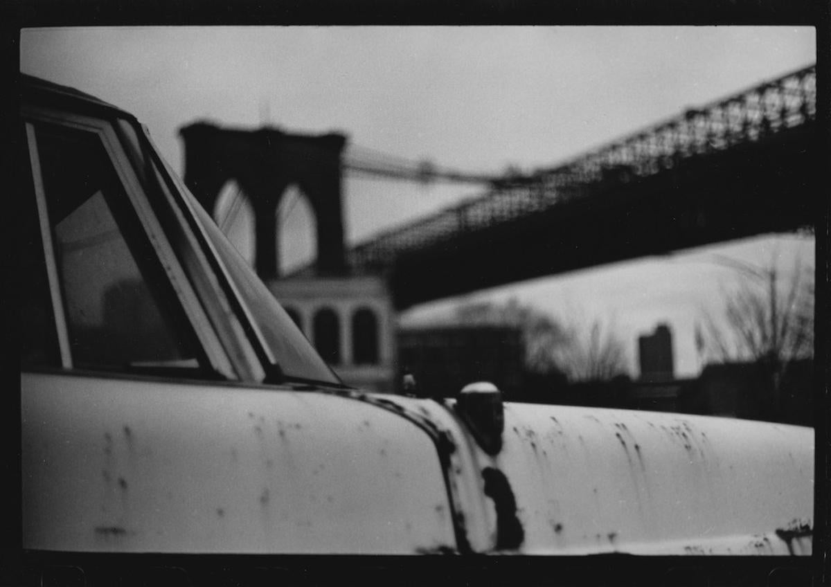 brooklyn bridge black and white photo