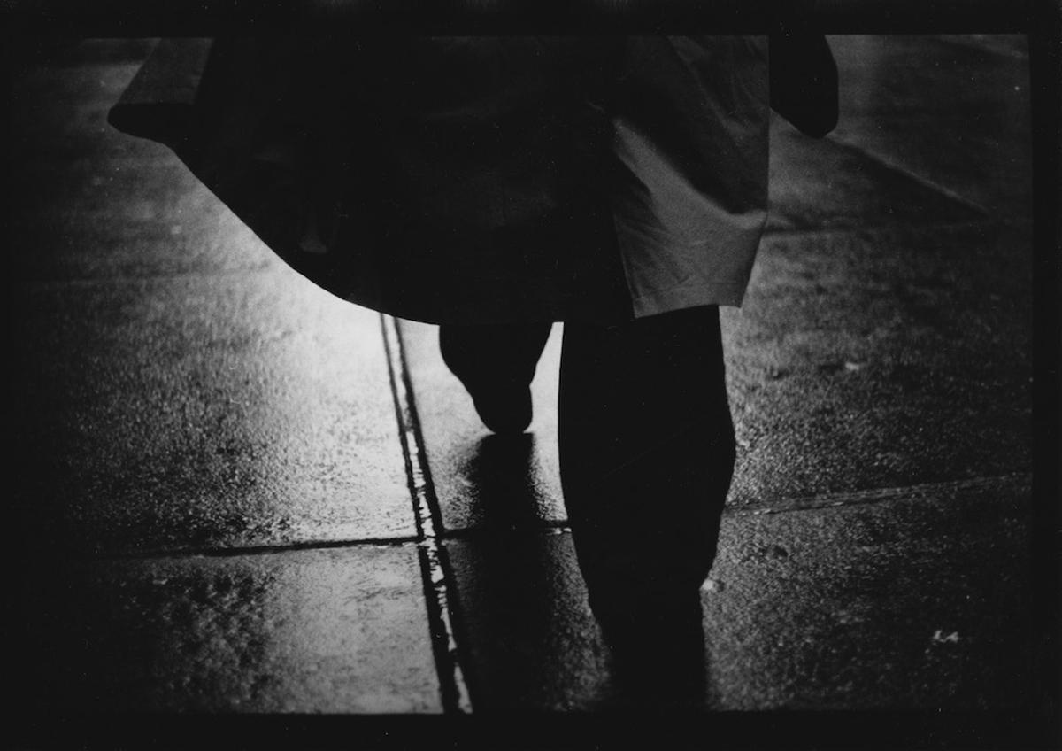 Giacomo Brunelli Black and White Photograph - Untitled #3 (Man's Raincoat) from New York - Black and White, Street Photography