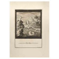 Ancient Roman Fresco  - Etching by Giacomo Casanova - 18th Century