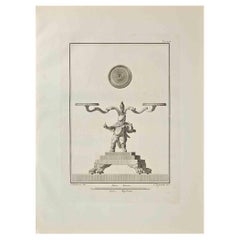 Ancient Roman Fresco Herculaneum - Original Etching G. Casanova  - 18th Century