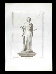 Antique Ancient Roman Statue - Etching by Giacomo Casanova - 18th Century