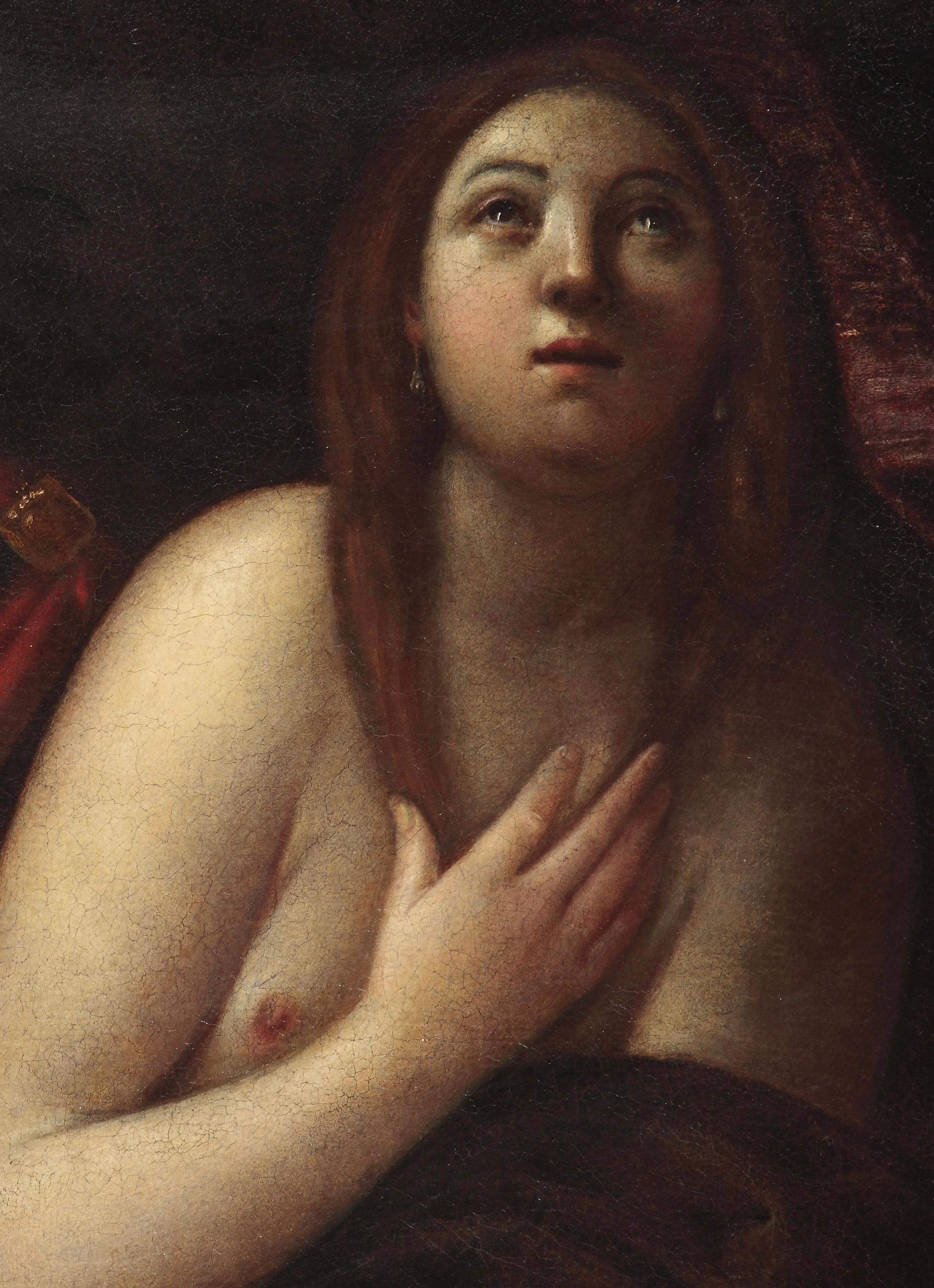 Giacomo Cavedone Susanna und die Älteren, Ölgemälde auf Leinwand, 16.-17. Jahrhundert im Angebot 1