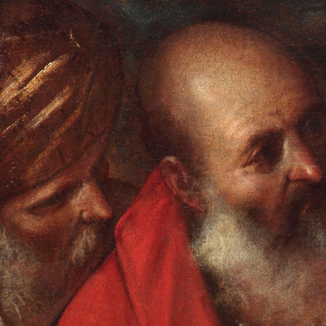 Giacomo Cavedone Susanna und die Älteren, Ölgemälde auf Leinwand, 16.-17. Jahrhundert im Angebot 4