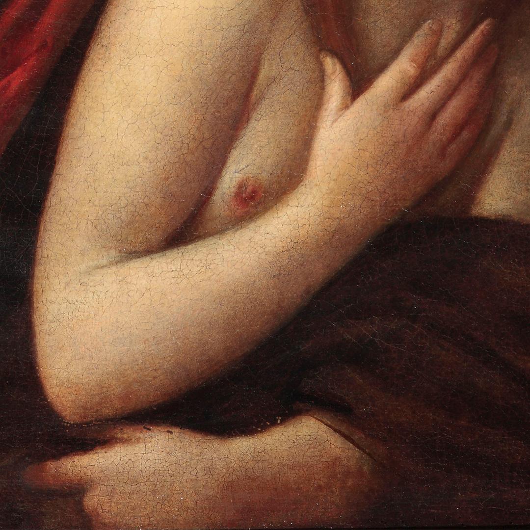 Giacomo Cavedone Susanna und die Älteren, Ölgemälde auf Leinwand, 16.-17. Jahrhundert im Angebot 6