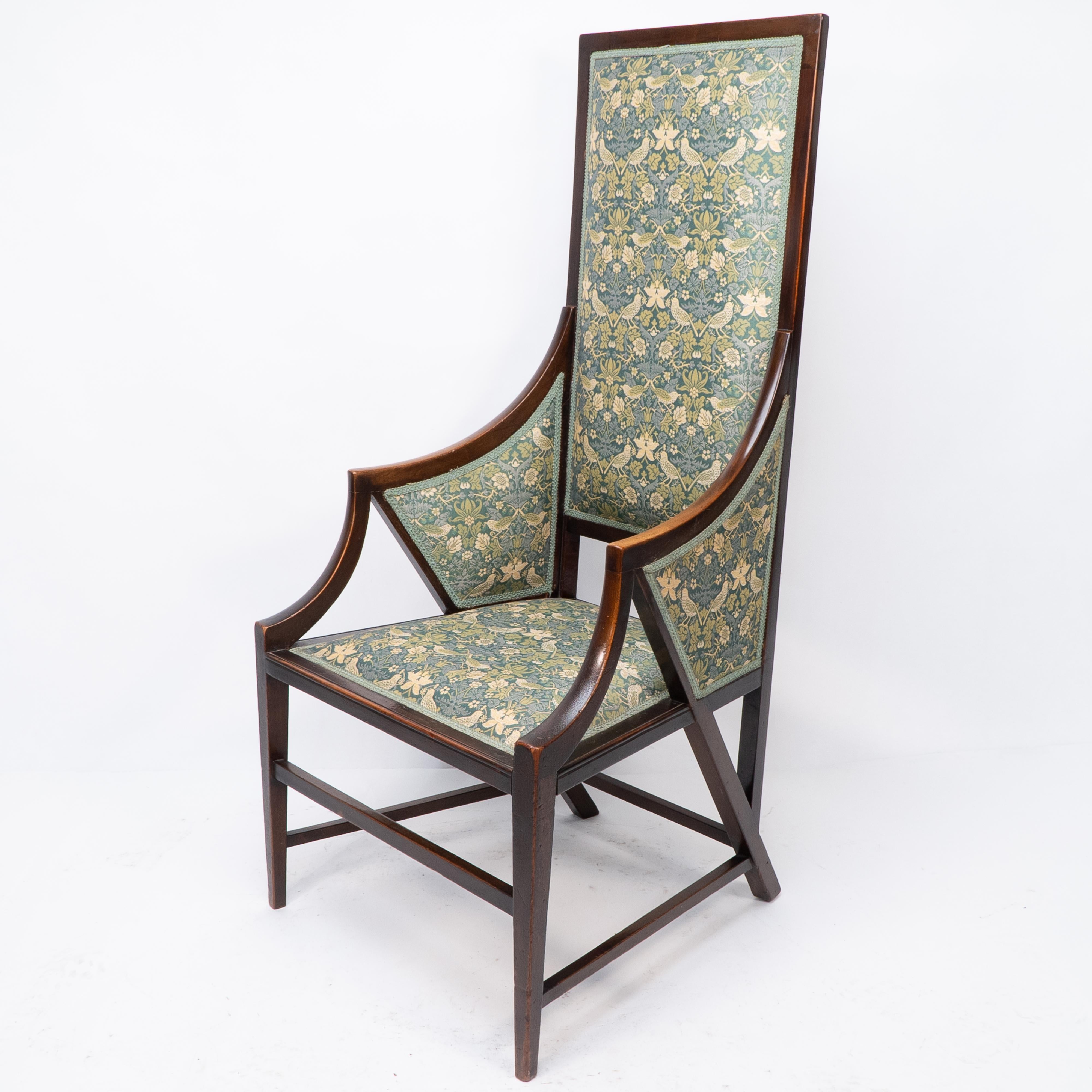 Giacomo Cometti, ein raffinierter Sessel im anglo-japanischen Stil mit kantigem Design (Anglo-japanisch) im Angebot