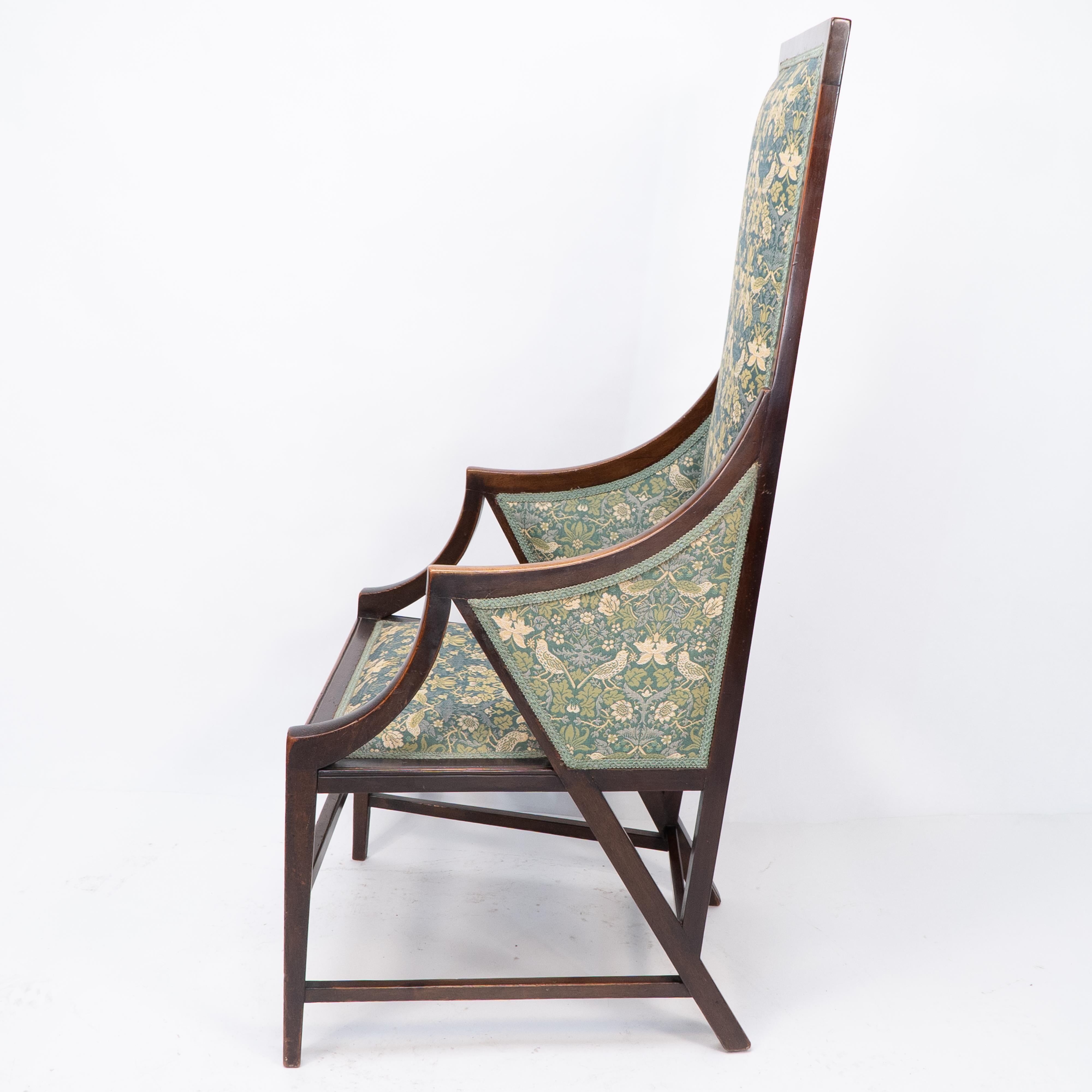 Giacomo Cometti, ein raffinierter Sessel im anglo-japanischen Stil mit kantigem Design (Italienisch) im Angebot