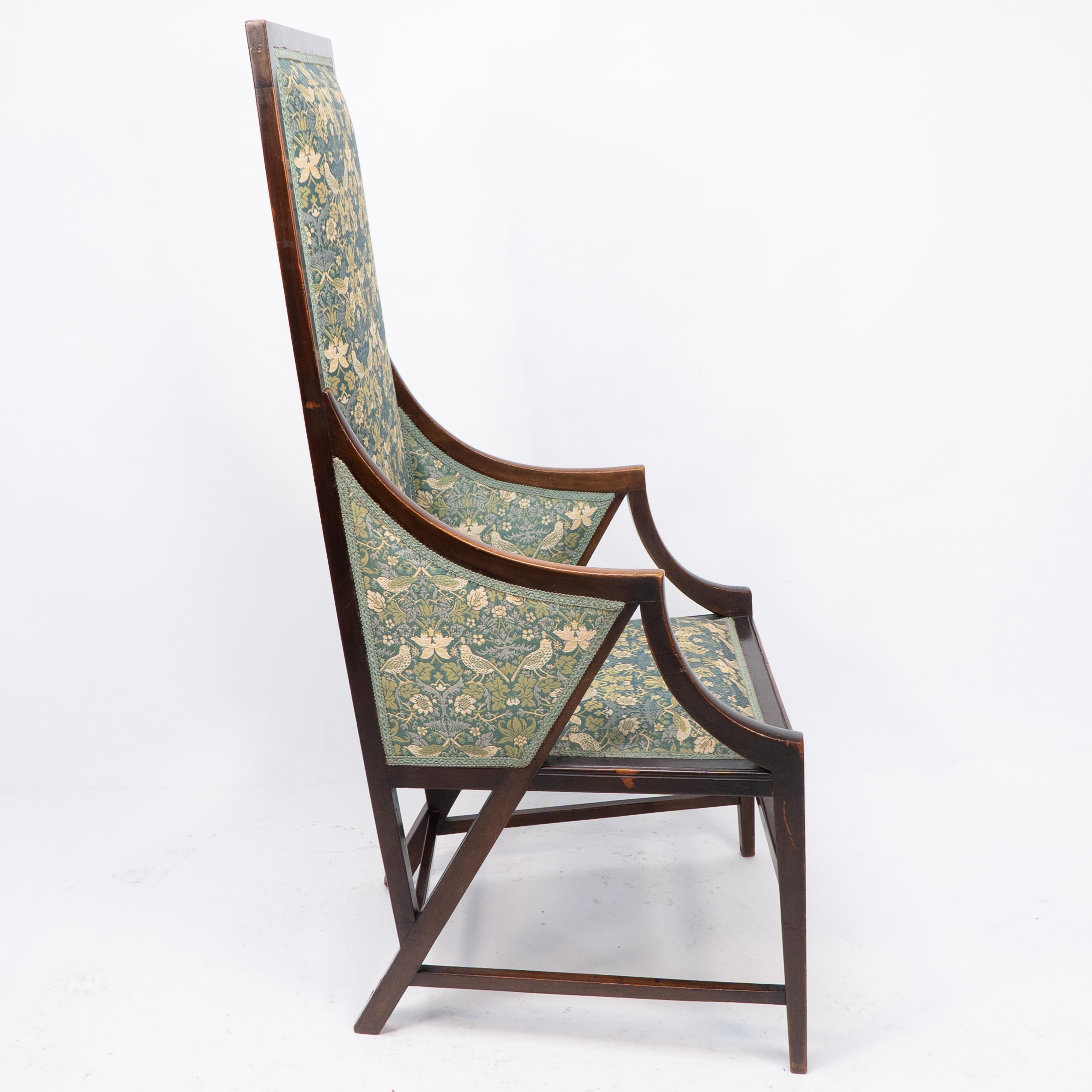 Italian Giacomo Cometti, a Sophisticated Anglo-Japanese Style Armchair of Angular Design For Sale