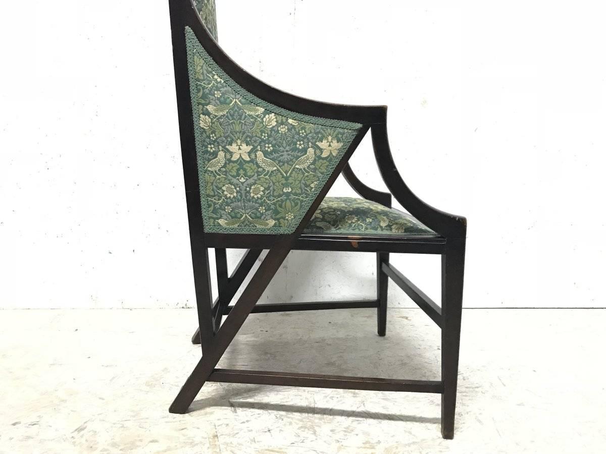 20th Century Giacomo Cometti, a Sophisticated Anglo-Japanese Style Armchair of Angular Design For Sale