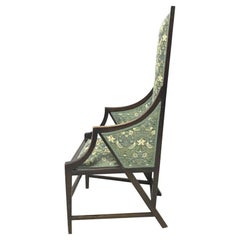 Antique Giacomo Cometti, a Sophisticated Anglo-Japanese Style Armchair of Angular Design