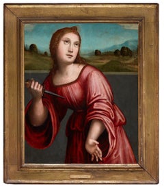 Lucrecia, de Giacomo Raibolini Francia. Detto il Francia. Óleo sobre tabla, enmarcado