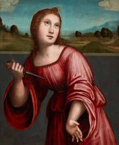 Lucretia, di Giacomo Raibolini Francia. Detto il Francia. Olio su pannello, incorniciato