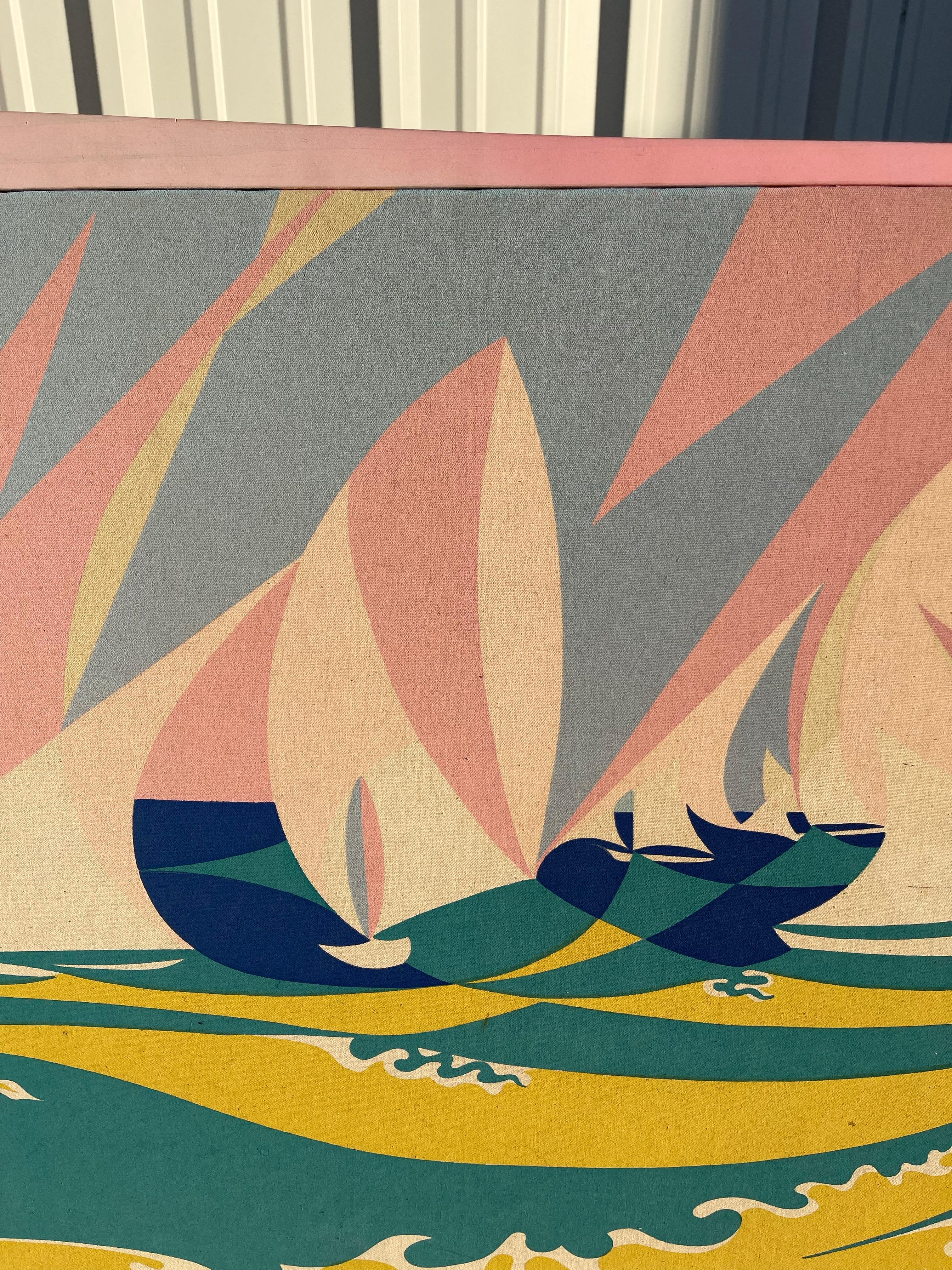 Toile Giacomo Futur Balla, 1871-1958, série de voiliers abstraits Marvelante, LTD Ed. en vente