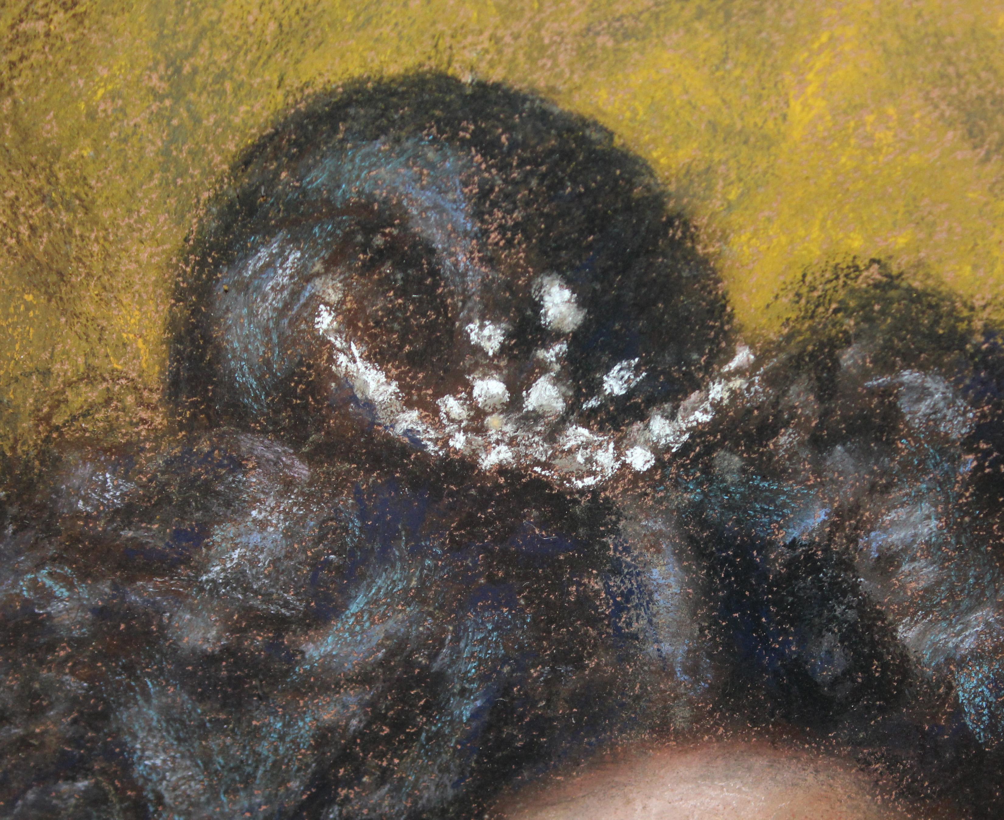 L'opera viene firmata dall'artista nella sua parte superiore.

Se presenti tal cual se observa en las fotografias

Lo stato dell'opera si può vedere, è accettabile.

Dimensioni dell'opera: 44 x 34