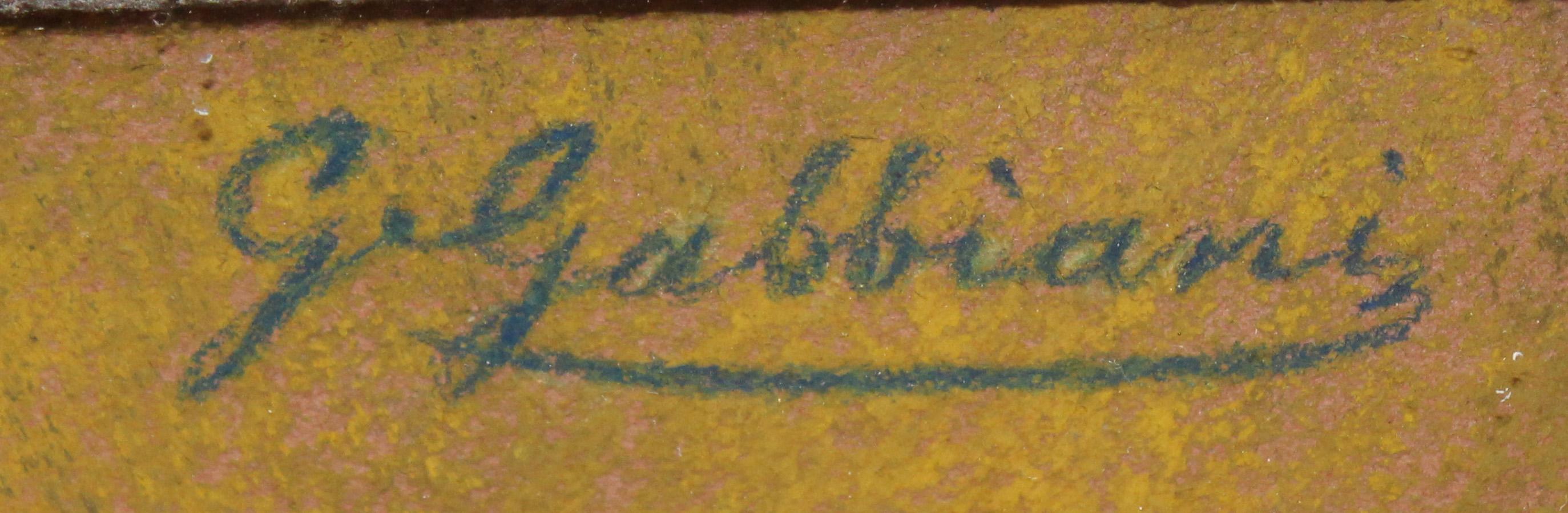 Técnica mixta y pastel - Ritratto con tiara e perle in vendita 6