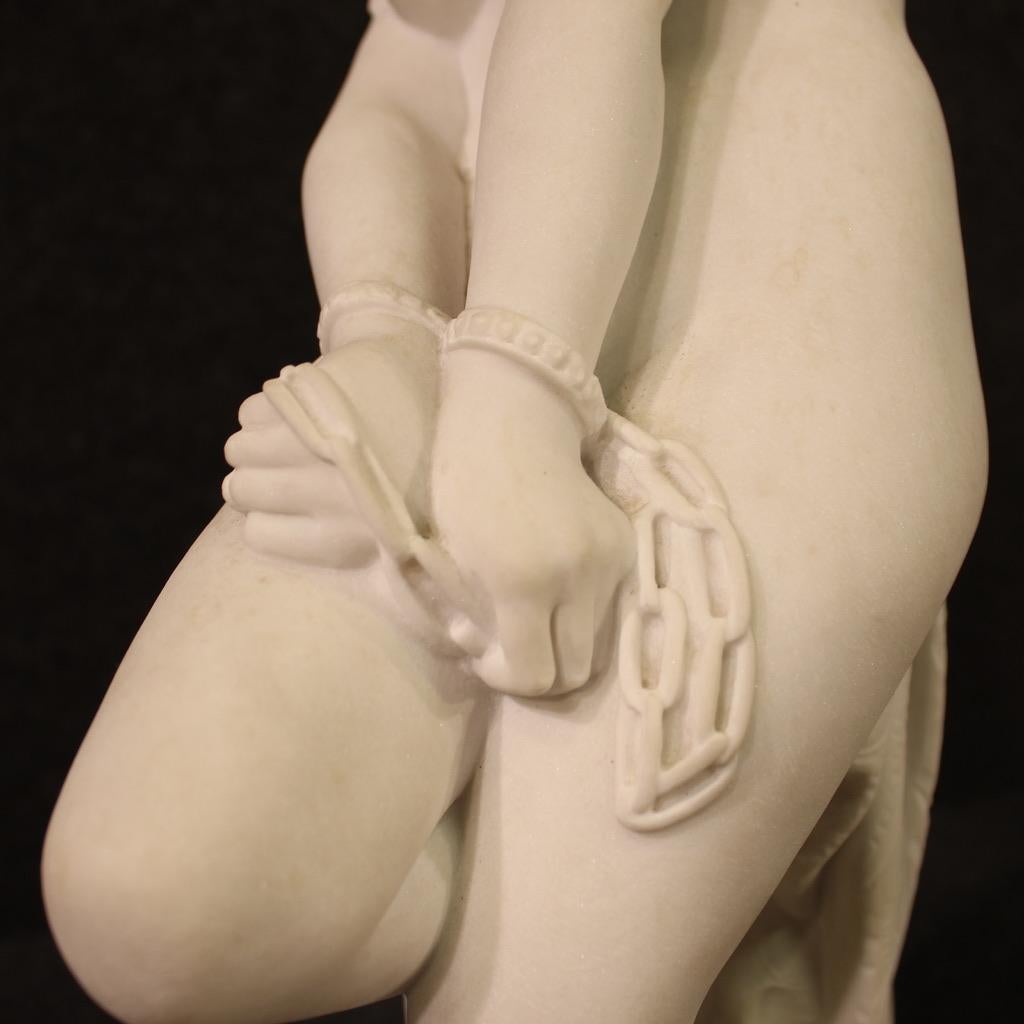 20th Century White Marble Italian Sculpture The Emancipation of Slavery, 1930 For Sale 4