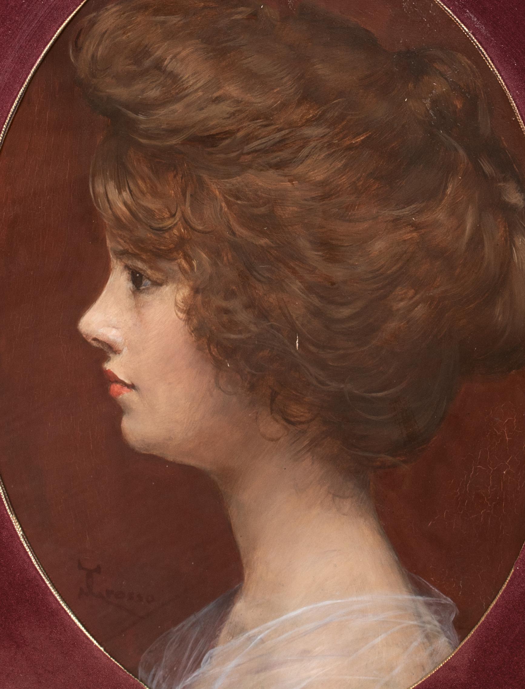 Ritratto di giovane nobile del XIX secolo di Giacomo GROSSO (1860-1938) in vendita 3