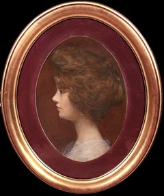 19th century Portrait of A Young Noble Girl by Giacomo GROSSO (1860-1938)