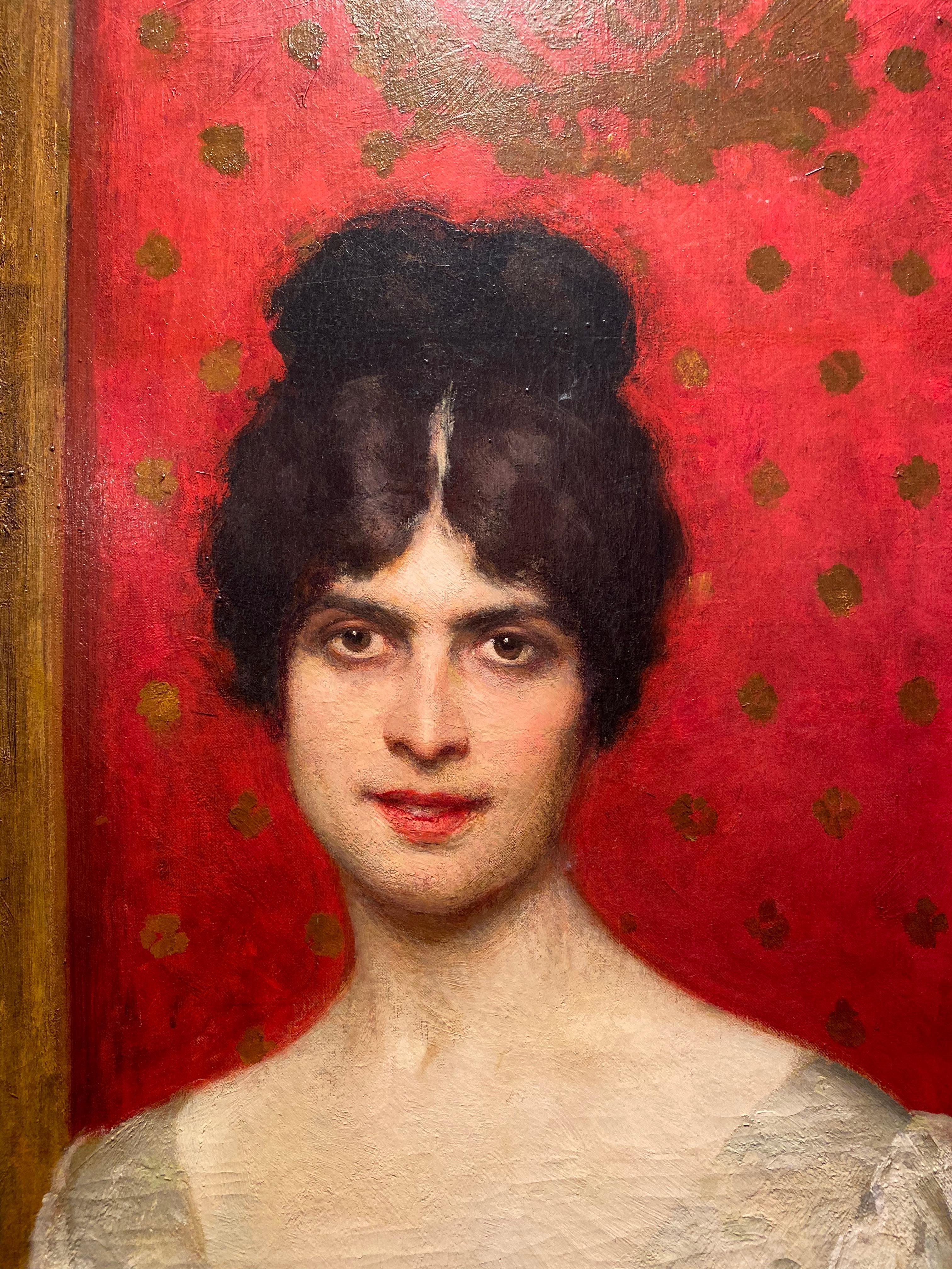 Bedeutendes italienisches Gemälde der Gräfin Gallo von Giacomo Grosso, 1918 9