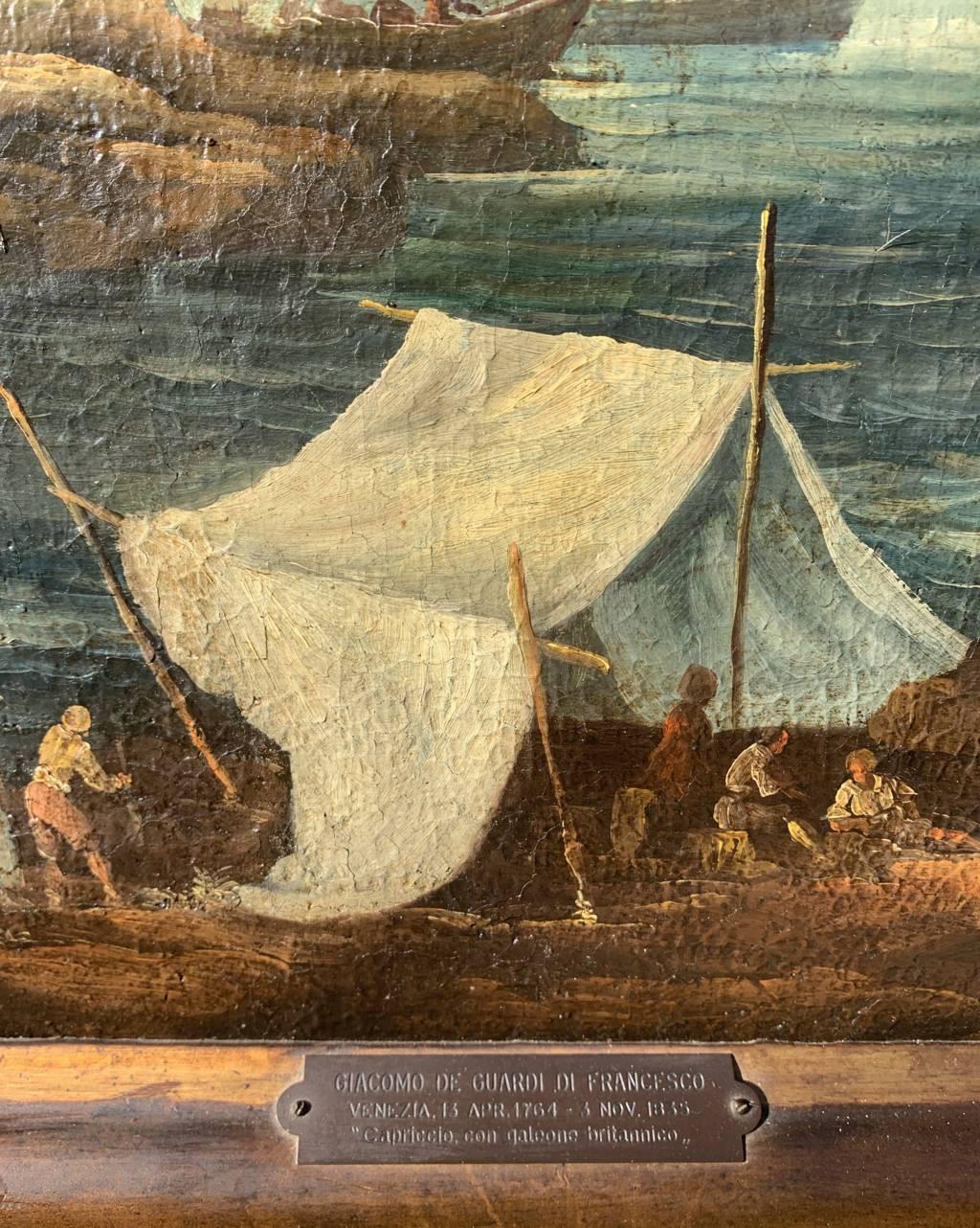 Giacomo Guardi workshop (Venetian painter) - 18th century landscape painting en vente 8