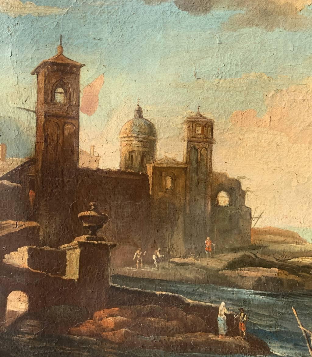 Giacomo Guardi workshop (Venetian painter) - 18th century landscape painting en vente 2