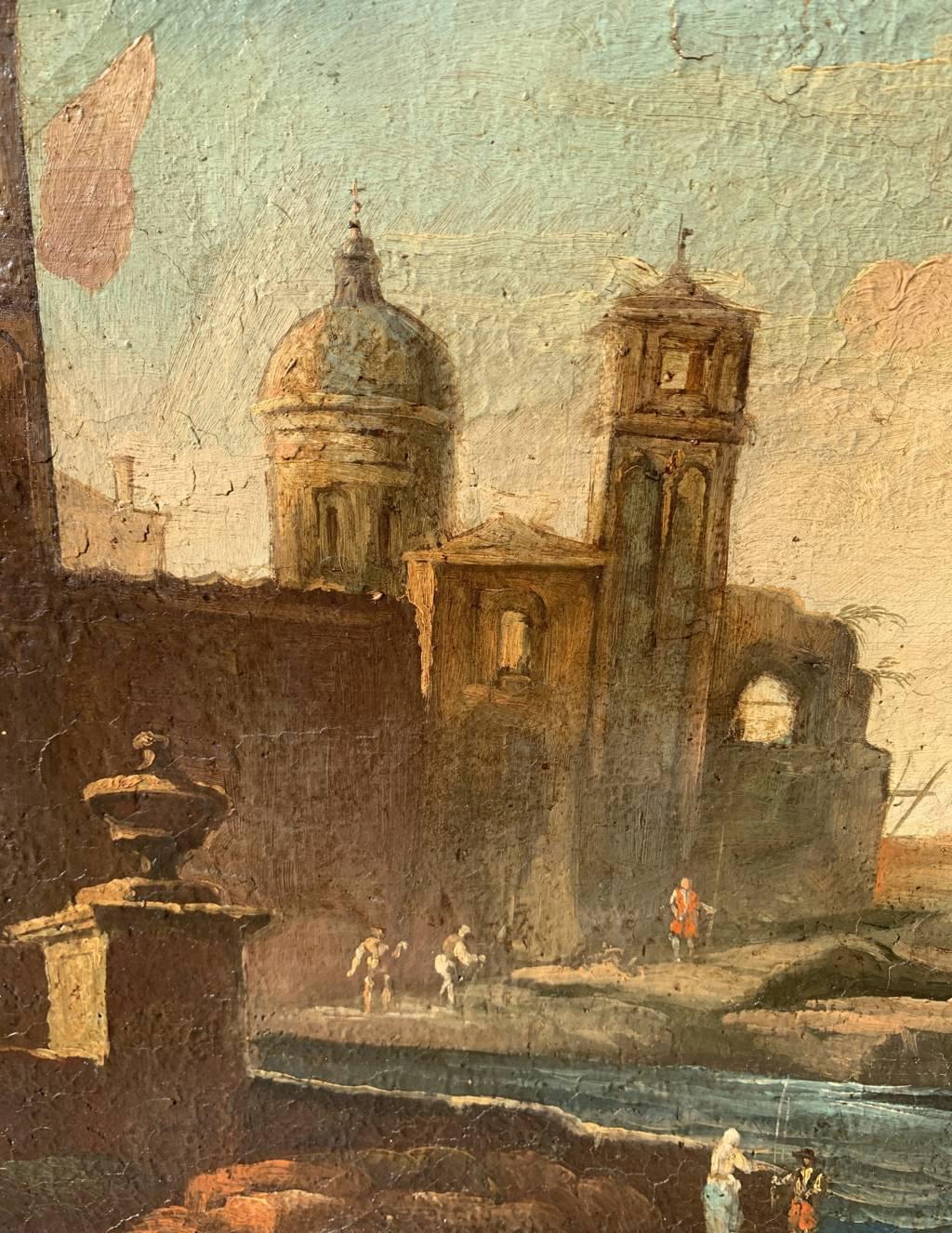 Giacomo Guardi workshop (Venetian painter) - 18th century landscape painting en vente 4