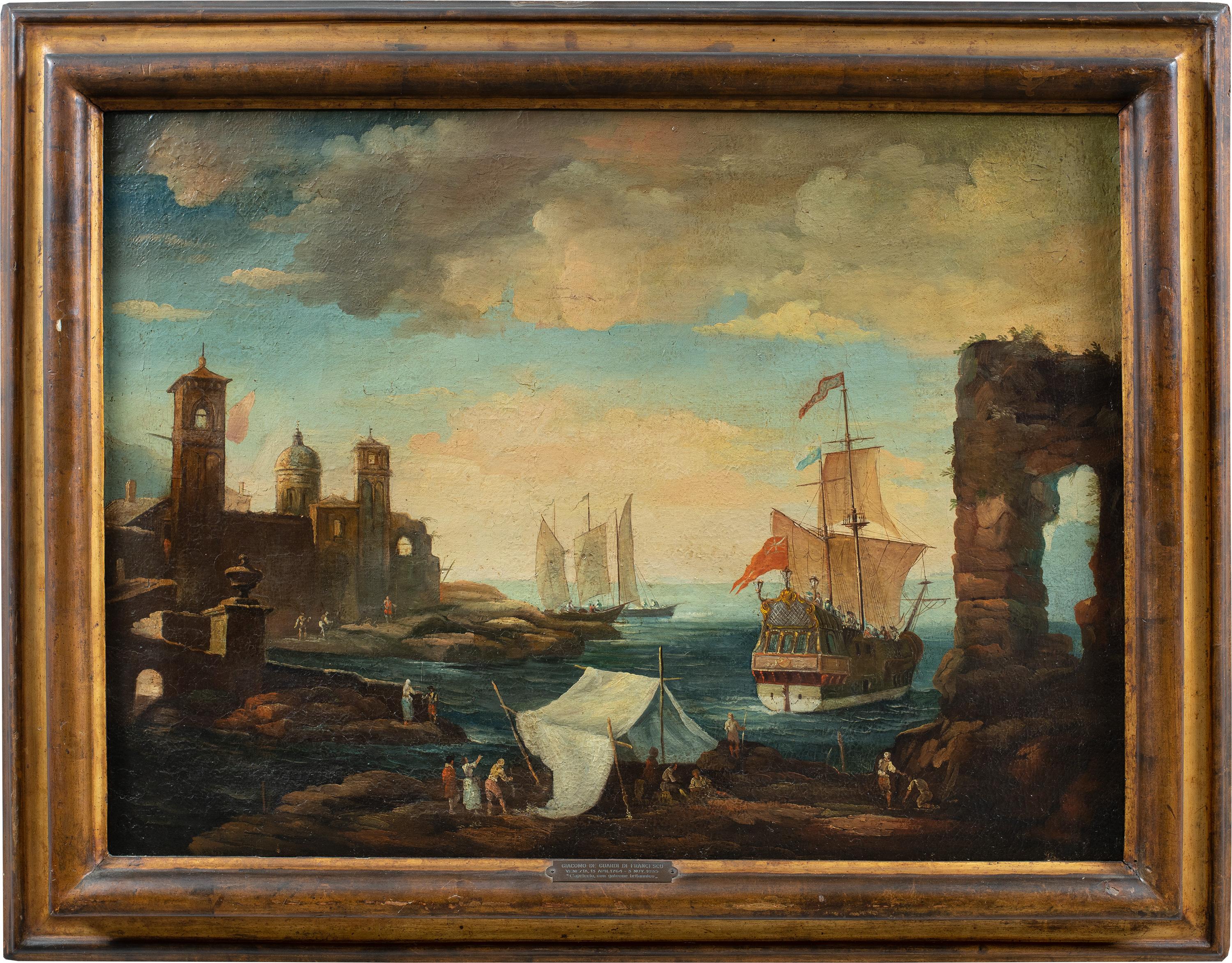 Landscape Painting  Giacomo Guardi - Giacomo Guardi workshop (Venetian painter) - 18th century landscape painting