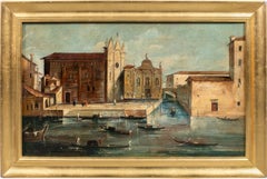 Venezianischer Guardi-Anhänger - 19. Jahrhundert Landschaftsmalerei - Ansicht von Venedig Acca