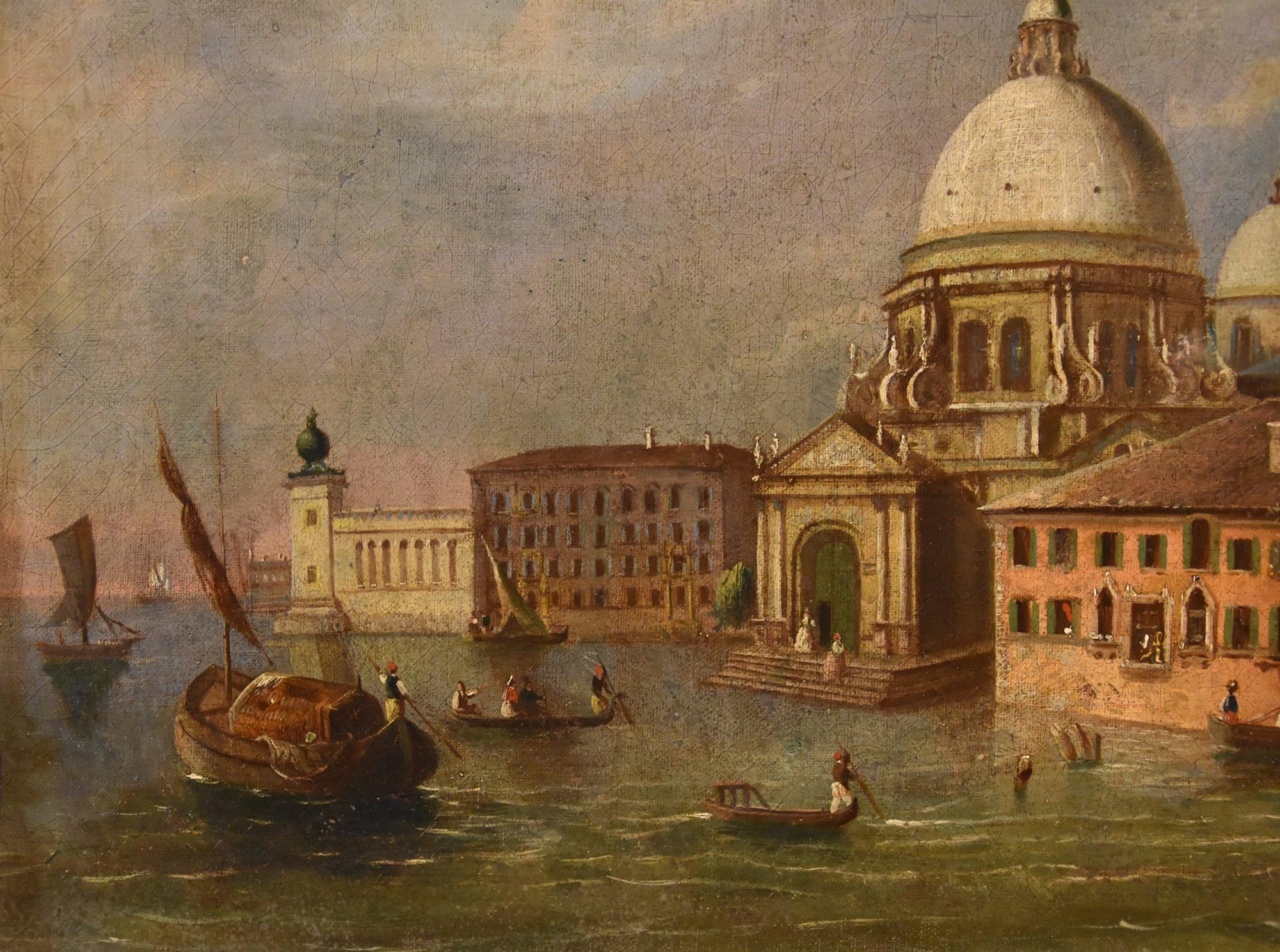 Venice Guardi See Landscape 18/19th CEntury Paint Oil on canvas Old master Italy - Old Masters Painting by Giacomo Guardi (Venice, 1764 – Venice, 1835)