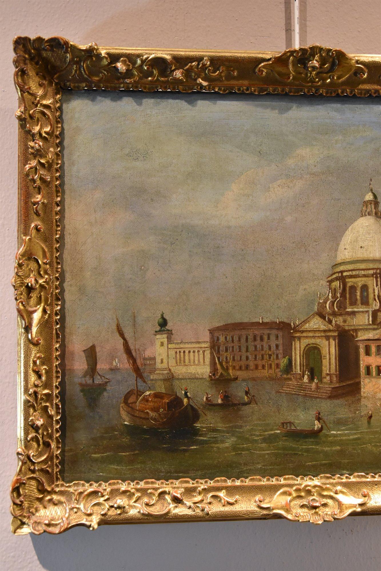Venice Guardi See Landscape 18/19th CEntury Paint Oil on canvas Old master Italy For Sale 4
