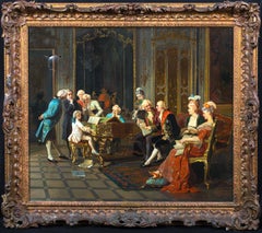 19th Century Interior Scene With Mozart By Giacomo Mantegazza (1853-1920)