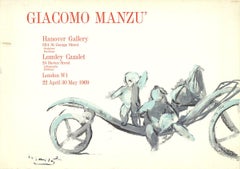 1969 Nach Giacomo Manzu 'Hanover Gallery' Graue Lithographie der Moderne, 1969
