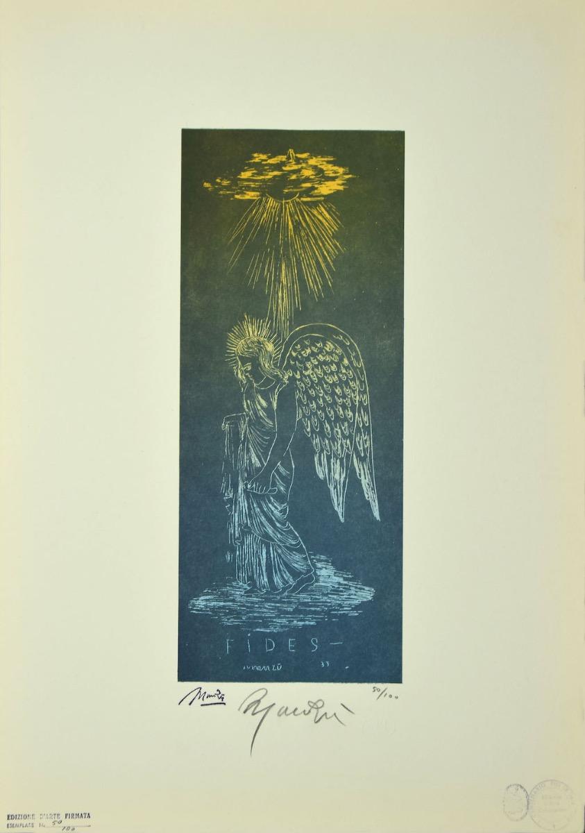Giacomo Manzú Figurative Print - An Angel Found - Original Lithograph by Giacomo Manzù - 1933