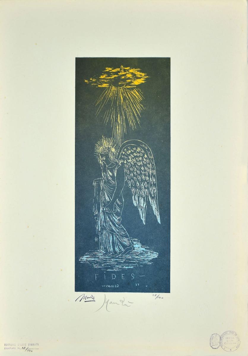 Figurative Print Giacomo Manzú - Un ange trouvé - Lithographie originale de Giacomo Manz - 1933
