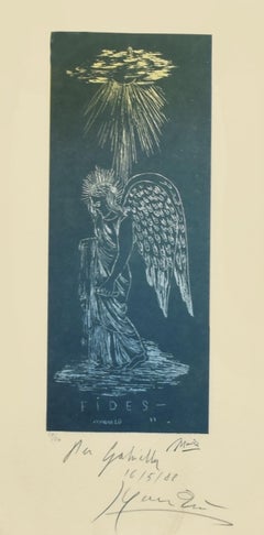 Angelo Fides 33 - Lithographie de Giacomo Manzù - 1988