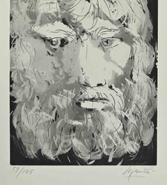 Tête d'Œdipe - Gravure de Giacomo Manzù - 1970