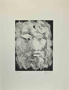 Tête d'Œdipe - Gravure de Giacomo Manzù - 1970