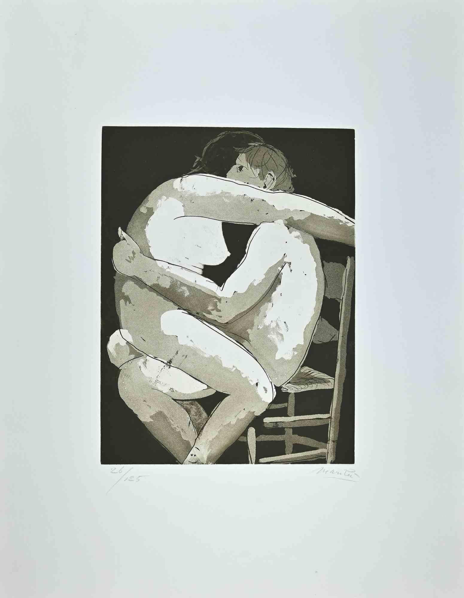 Giacomo Manzú Portrait Print – Lovers I –  Radierung von Giacomo Manzù - 1970