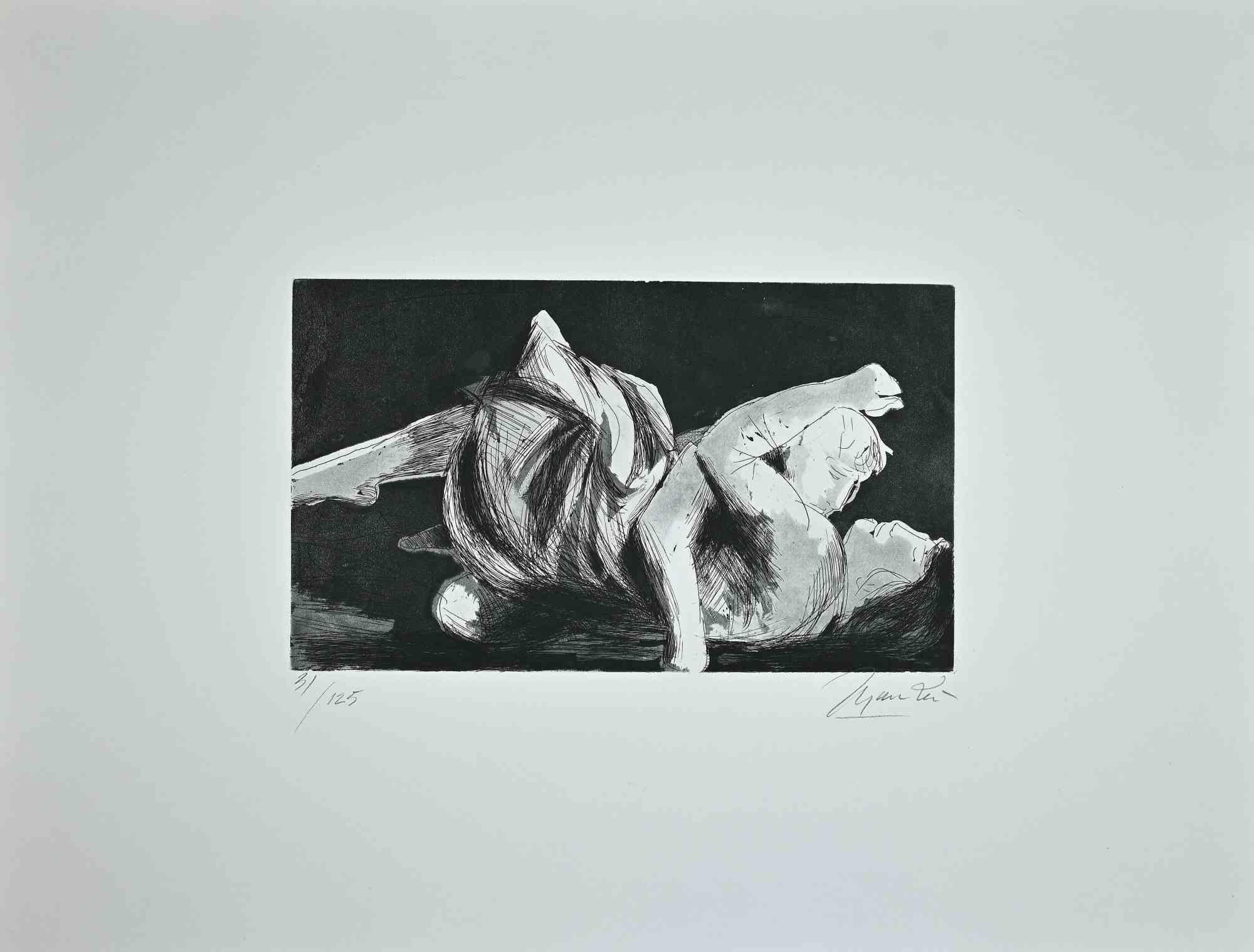 Giacomo Manzú Figurative Print – Lovers II –  Radierung von Giacomo Manzù - 1970