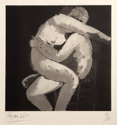 Lovers, Modern Etching by Giacomo Manzù