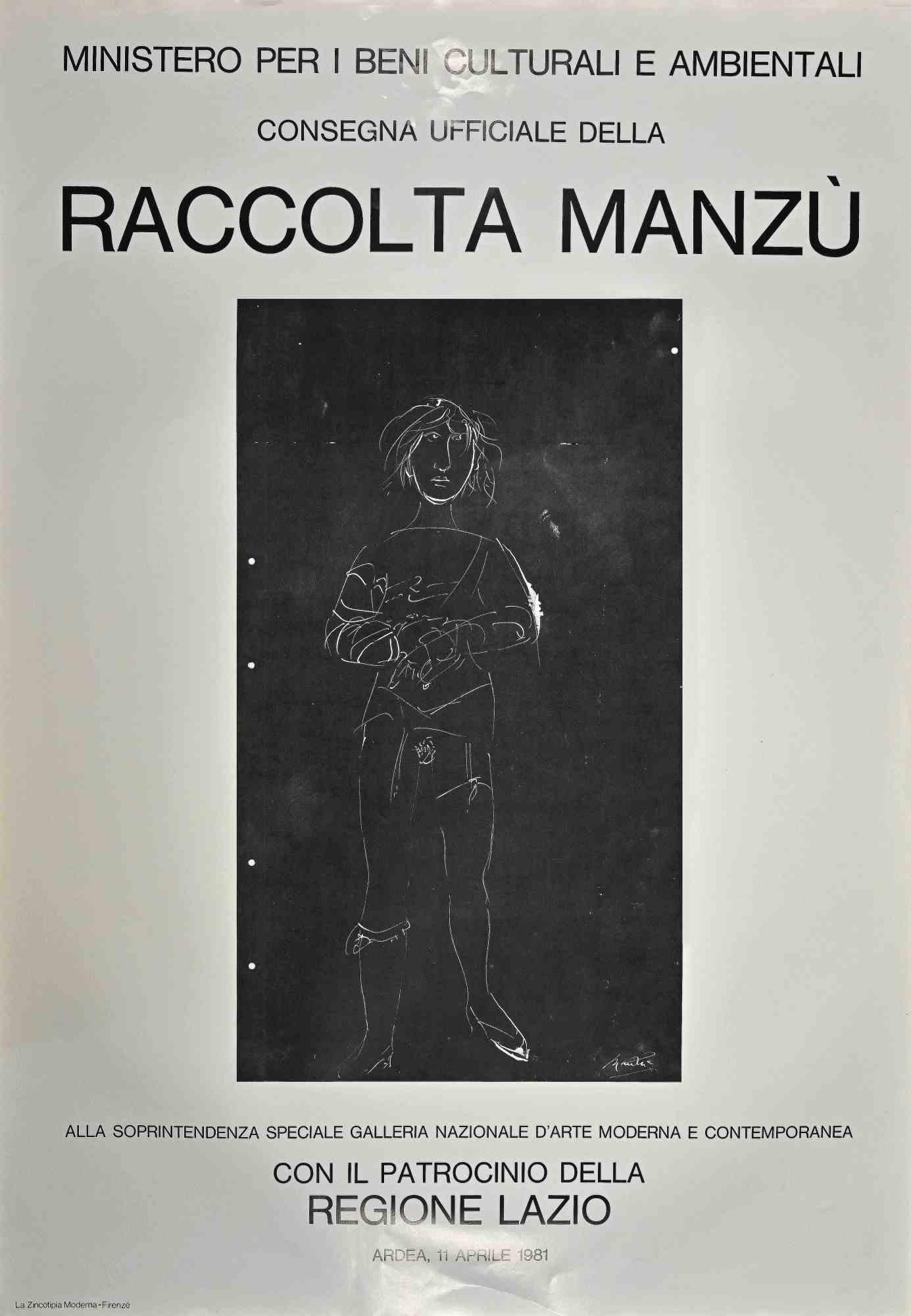 Figurative Print Giacomo Manzú - Manzu Collection - Affiche offset vintage d'après Giacomo Manzu - 1981