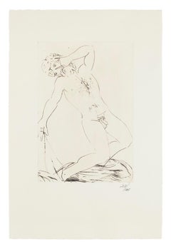 Œdipe devenant aveugle  - Gravure de Giacomo Manzù - 1968