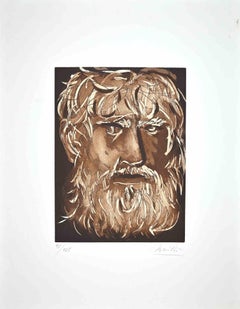 Portrait du roi Œdipe - Gravure de Giacomo Manzù - 1970