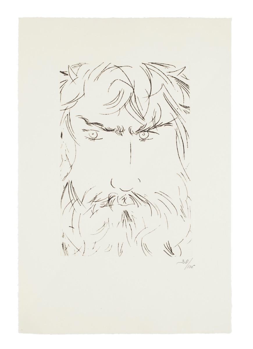 Portrait d'Œdipe - Gravure de Giacomo Manzù - 1968 - Print de Giacomo Manzú