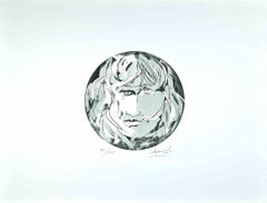 Round Medusa - Original Etching by Giacomo Manzù - 1970