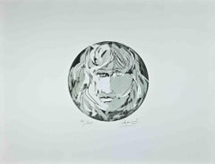 Round Medusa -  Etching by Giacomo Manzù - 1970