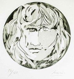 Méduse ronde - Gravure de Giacomo Manzù - 1970