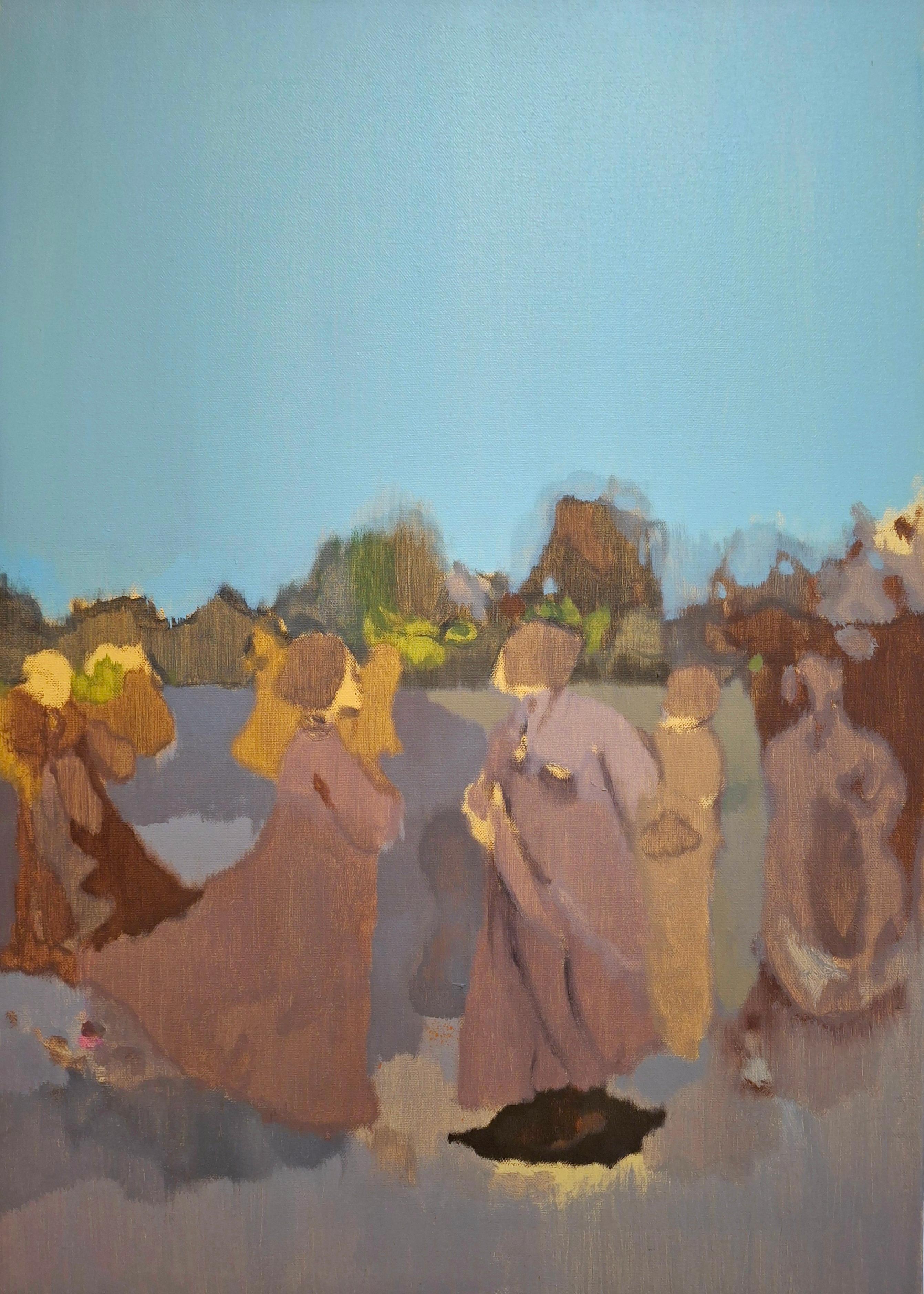 Portrait Painting di Giacomo Modolo - Butterflies, 2025, mixed media on canvas, 70 x 50 cm