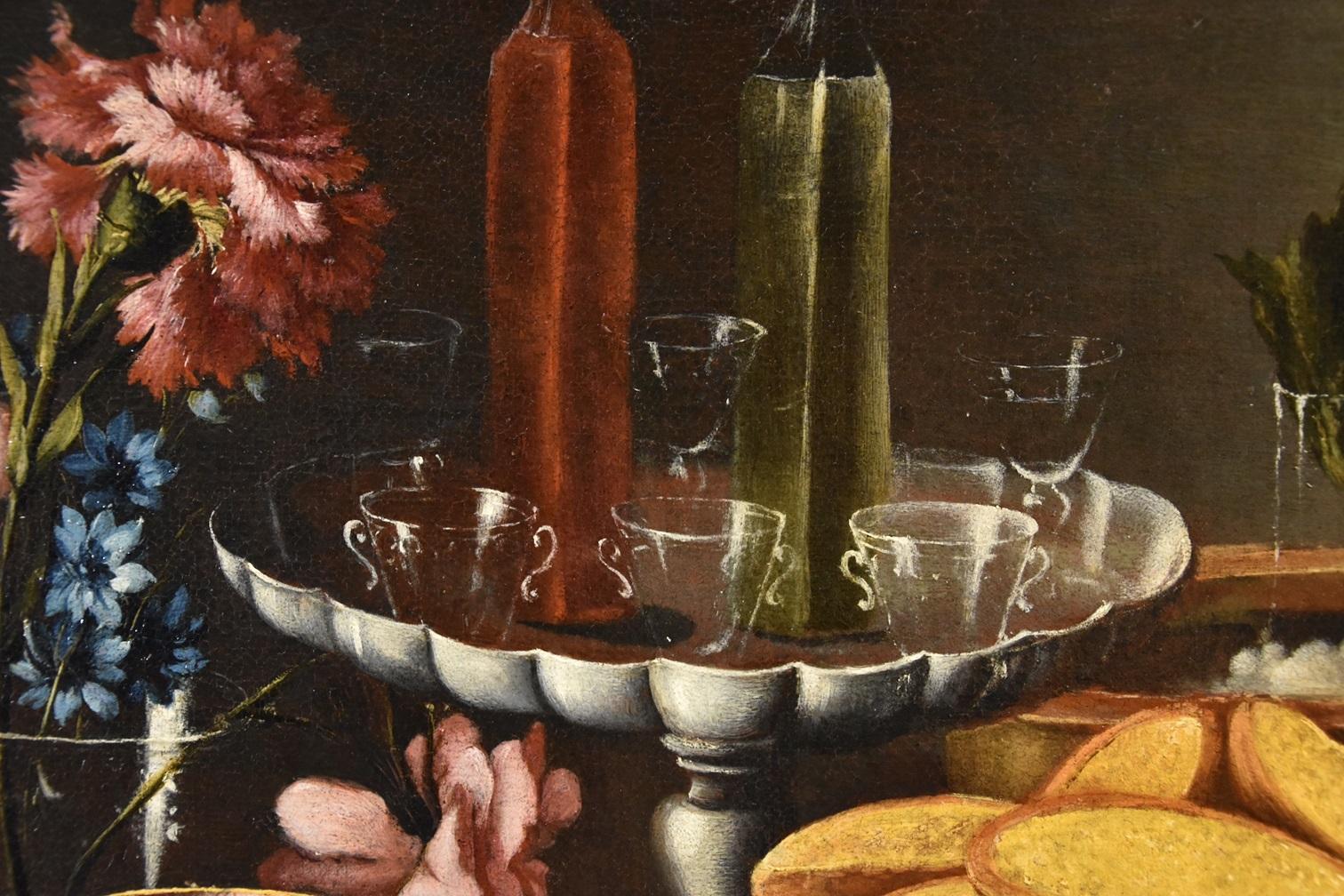 Still Life Flowers Nani 18th Century Paint Oil on canvas Old master Naples Italy For Sale 11