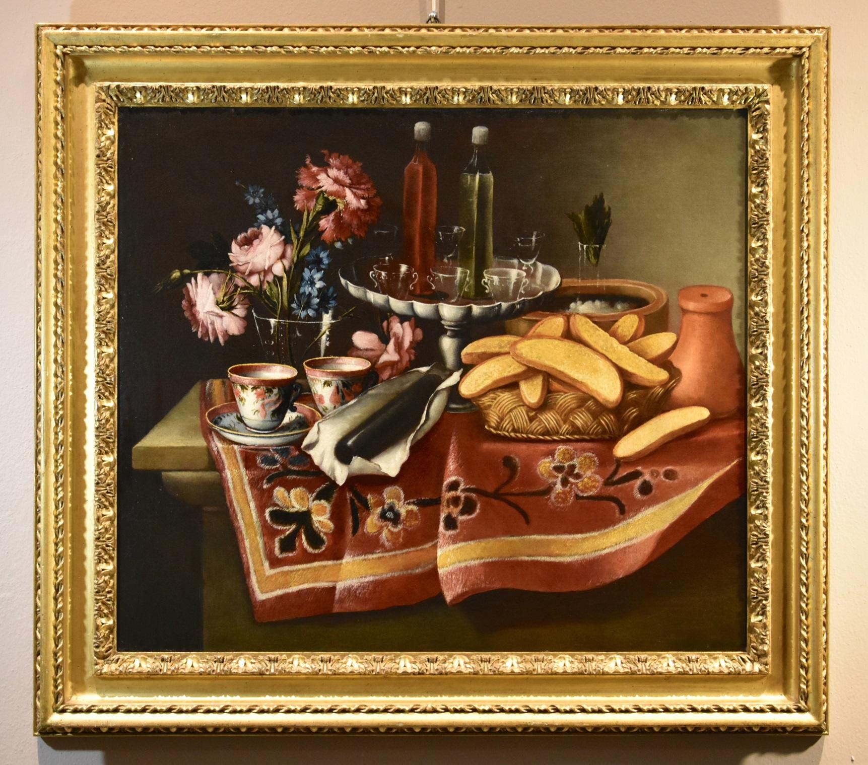 Still Life Flowers Nani 18th Century Paint Oil on canvas Old master Naples Italy - Painting by Giacomo Nani (porto Ercole 1698 - Naples 1770)